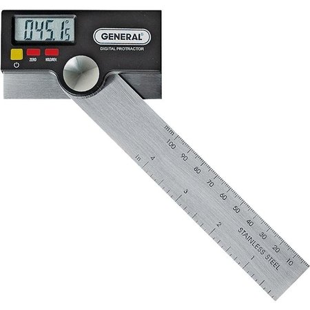 GENERAL TOOLS Digital Protractor with Thumb Nut, 0 to 180 deg, Stainless Steel 1702